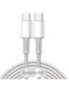 Kabel USB-C do USB-C Baseus High Density Braided, 100W, 2m (bílý)