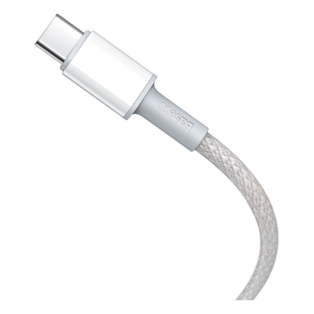 Hurtownia GSM - Kabel USB-C do USB-C Baseus High Density Braided, 100W, 2m (bílý) - BSU3041WHT - {ean13} - Hurt