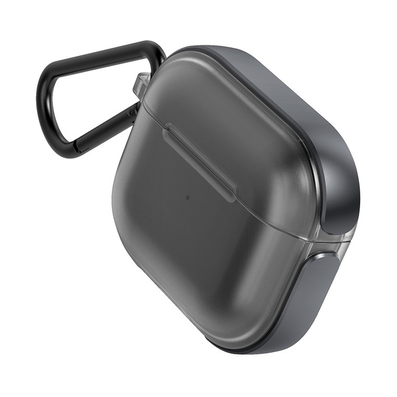 Raptic Air Case Apple AirPods 3 with Soft Rubber Texture and Removable Carabiner - Black