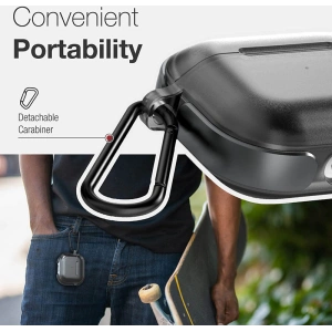 Wholesale Raptic Air Case Apple AirPods 3 with Soft Rubber Texture and Removable Carabiner - Black - XDR155BLK - {ean13} - Hurt