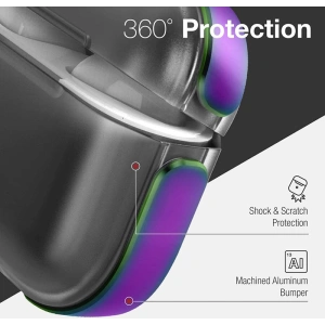 Wholesale Raptic Air Case Apple AirPods 3 with Soft Rubber Texture and Removable Carabiner - Iridescent - XDR156IRI - {ean13} - Hurt