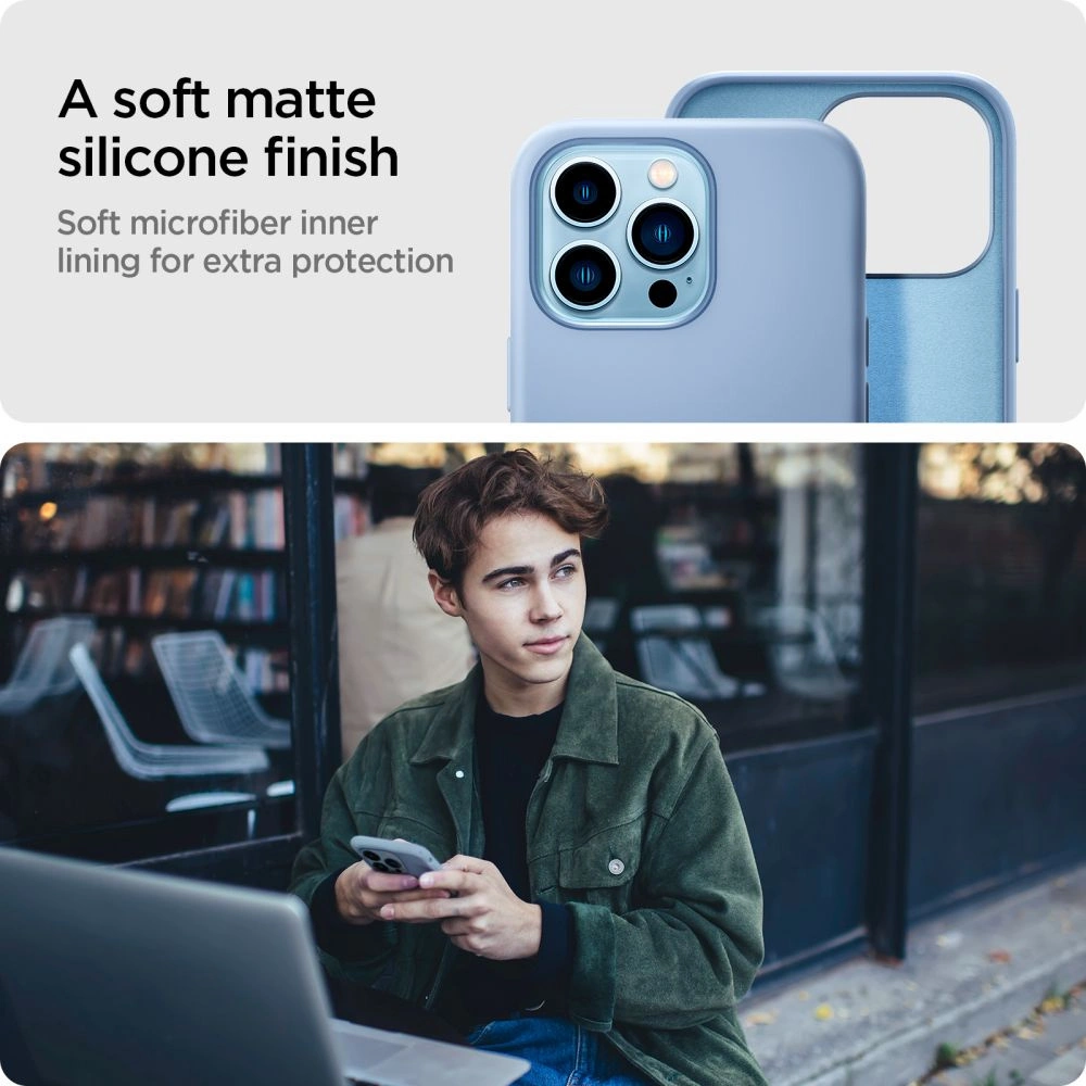 Wholesale Case Spigen Silicone Fit Apple iPhone 13 Pro Sierra Blue - SPN2072BLUE - {ean13} - Hurt
