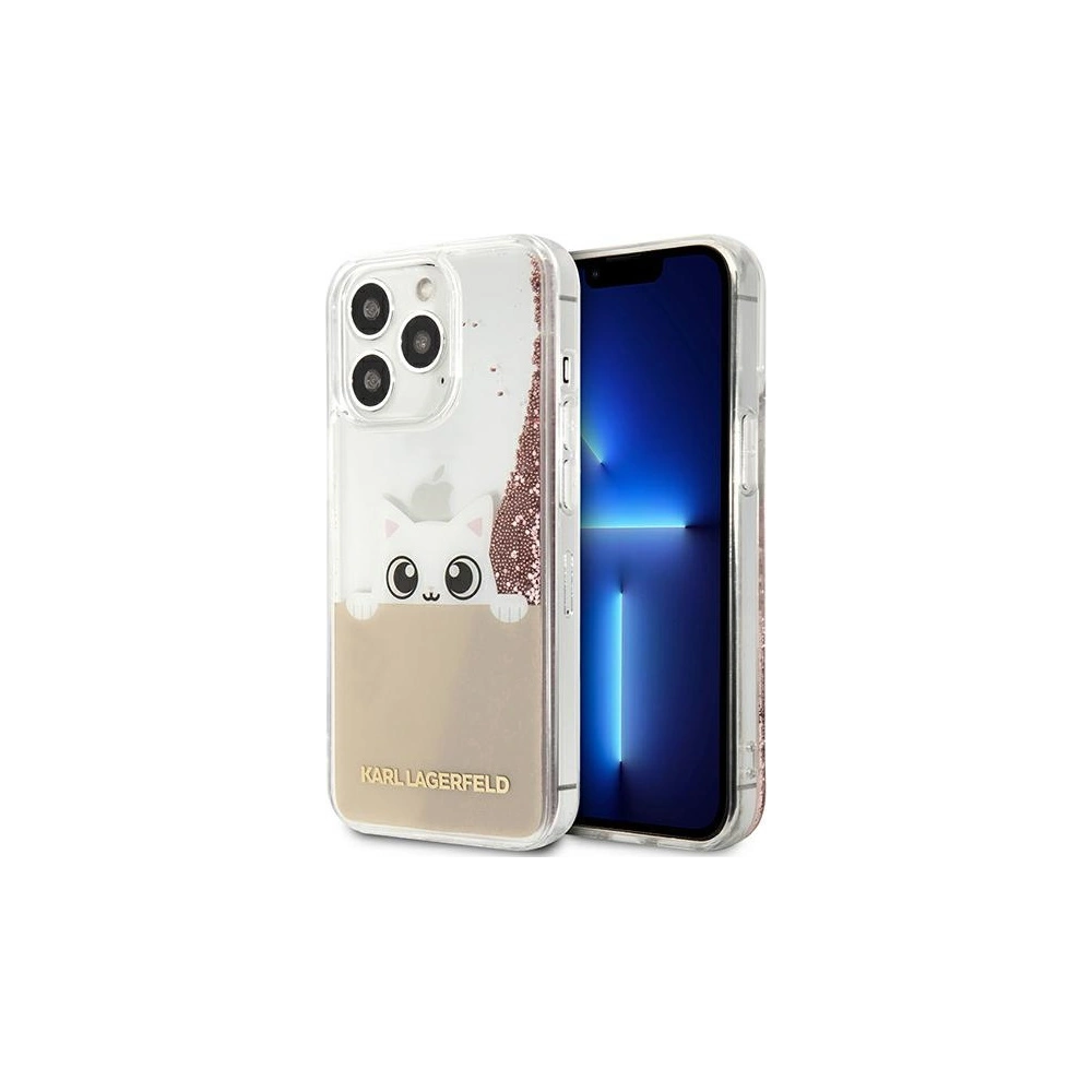 Hurtownia GSM - Etui Karl Lagerfeld KLHCP13LPABGNU Apple iPhone 13 Pro růžový/pink hardcase PEEK A BOO Liquid Glitter - KLD785PNK - {ean13} - Hurt