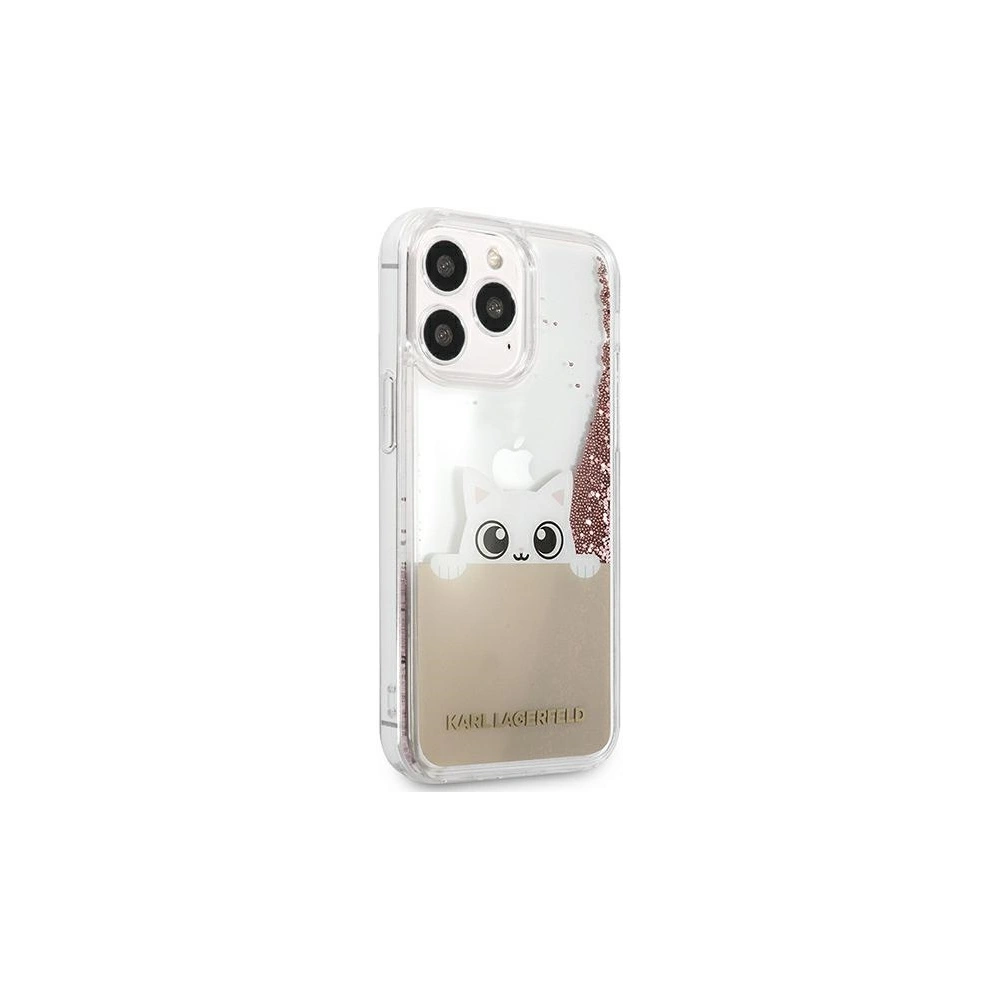Hurtownia GSM - Etui Karl Lagerfeld KLHCP13LPABGNU Apple iPhone 13 Pro růžový/pink hardcase PEEK A BOO Liquid Glitter - KLD785PNK - {ean13} - Hurt