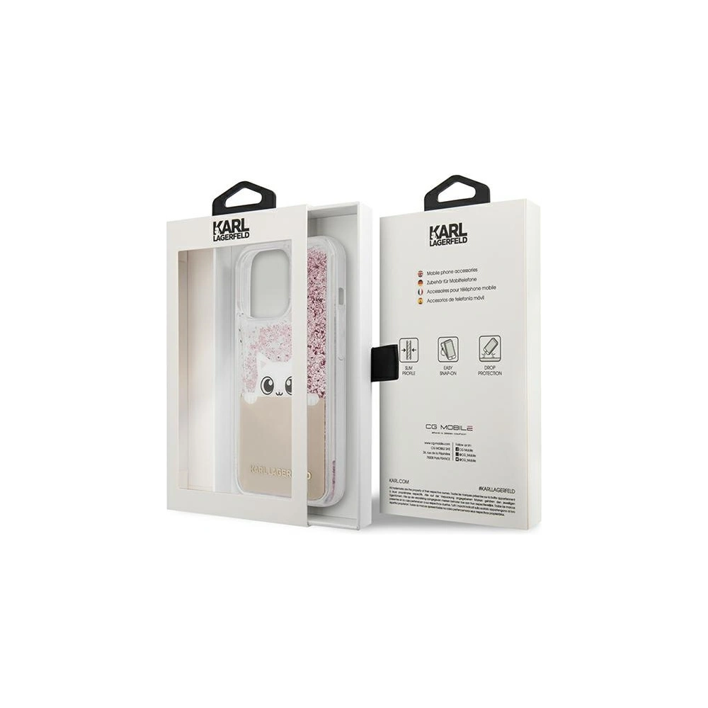 Hurtownia GSM - Etui Karl Lagerfeld KLHCP13LPABGNU Apple iPhone 13 Pro růžový/pink hardcase PEEK A BOO Liquid Glitter - KLD785PNK - {ean13} - Hurt