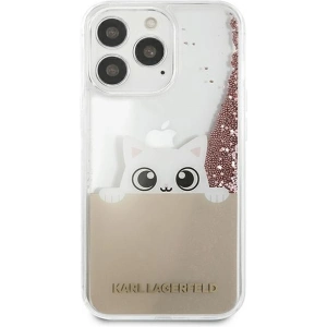 Etui Karl Lagerfeld KLHCP13XPABGNU Apple iPhone 13 Pro Max różowy/pink hardcase PEEK A BOO Liquid Glitter