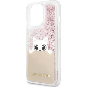 Etui Karl Lagerfeld KLHCP13XPABGNU Apple iPhone 13 Pro Max różowy/pink hardcase PEEK A BOO Liquid Glitter