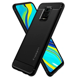 Hurtownia GSM - Case Spigen Rugged Armor Redmi Note 9S/9 Pro/9 Pro Max Matt Schwarz - SPN2075BLK - {ean13} - Hurt