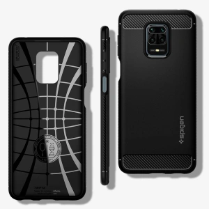 Hurtownia GSM - Case Spigen Rugged Armor Redmi Note 9S/9 Pro/9 Pro Max Matt Schwarz - SPN2075BLK - {ean13} - Hurt
