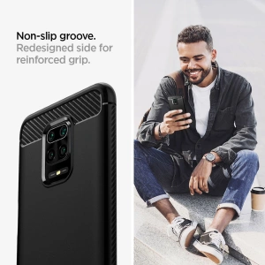 Hurtownia GSM - Case Spigen Rugged Armor Redmi Note 9S/9 Pro/9 Pro Max Matt Schwarz - SPN2075BLK - {ean13} - Hurt