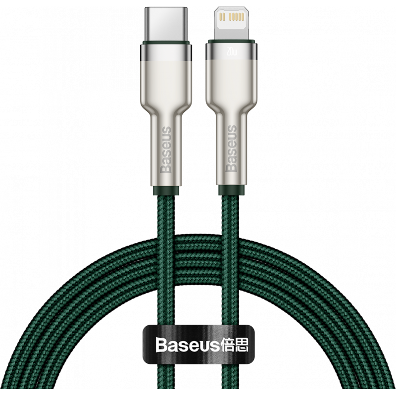 Hurtownia Baseus - 6953156202092 - BSU3047GRN - Kabel USB-C do Lightning Baseus Cafule, PD, 20W, 1m (zielony) - B2B homescreen