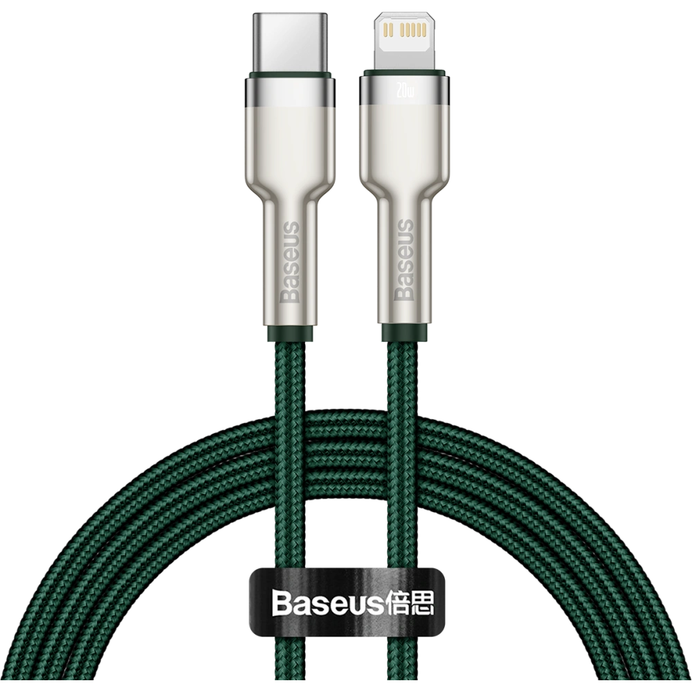 Hurtownia GSM - Kabel USB-C do Lightning Baseus Cafule, PD, 20W, 1m (zelený) - BSU3047GRN - {ean13} - Hurt
