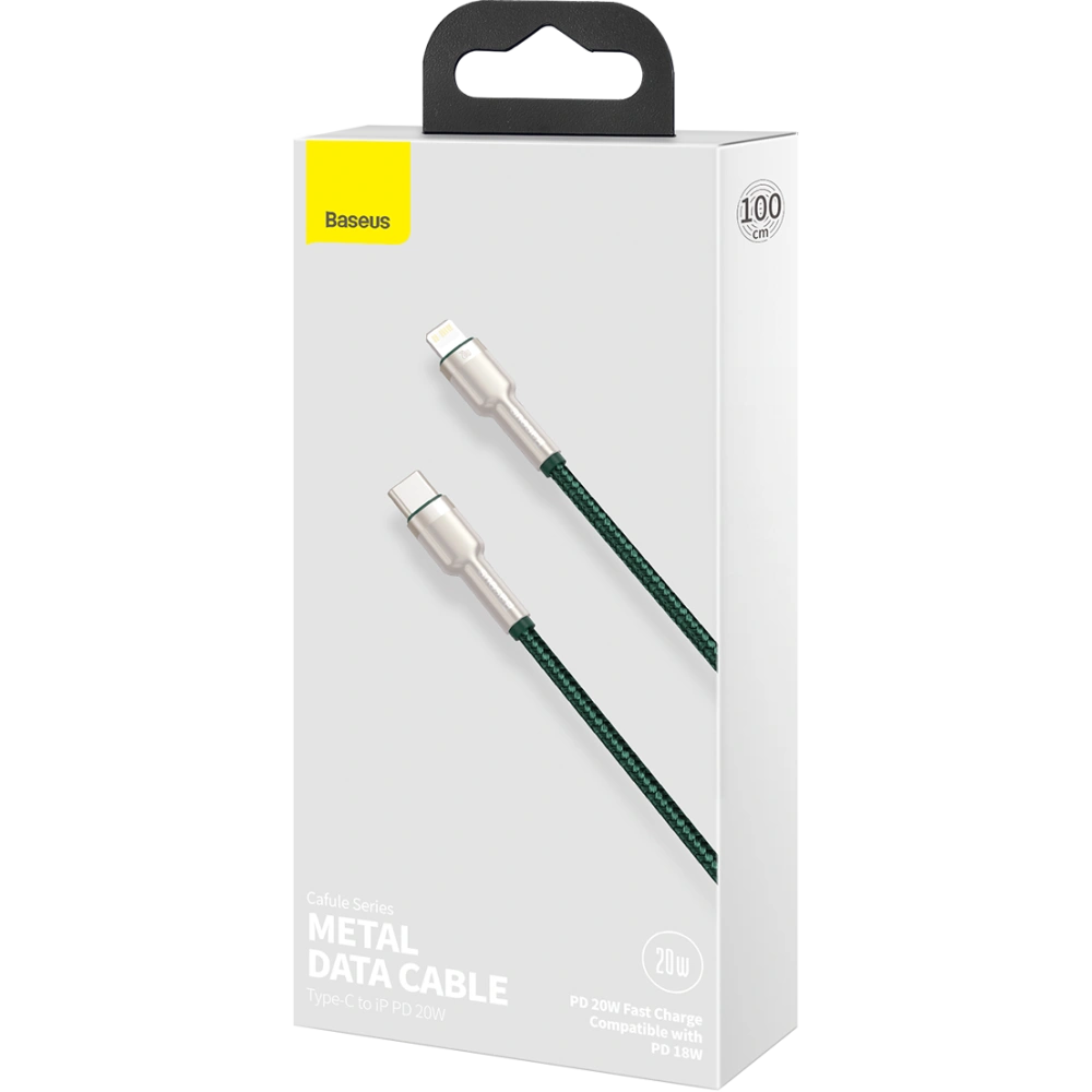 Hurtownia GSM - Kabel USB-C do Lightning Baseus Cafule, PD, 20W, 1m (zelený) - BSU3047GRN - {ean13} - Hurt