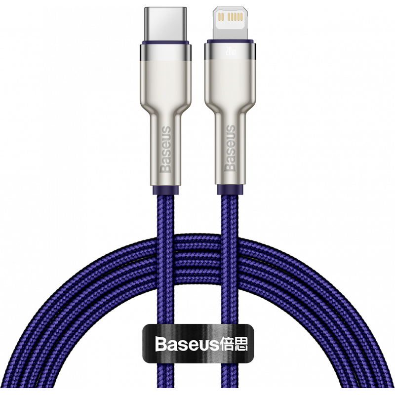 Hurtownia Baseus - 6953156202085 - BSU3048PRP - Kabel USB-C do Lightning Baseus Cafule, PD, 20W, 1m (fioletowy) - B2B homescreen