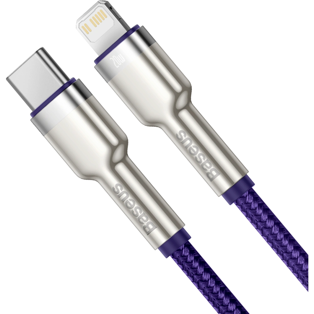 Hurtownia GSM - Kabel USB-C do Lightning Baseus Cafule, PD, 20W, 1m (fioletowy) - BSU3048PRP - {ean13} - Hurt