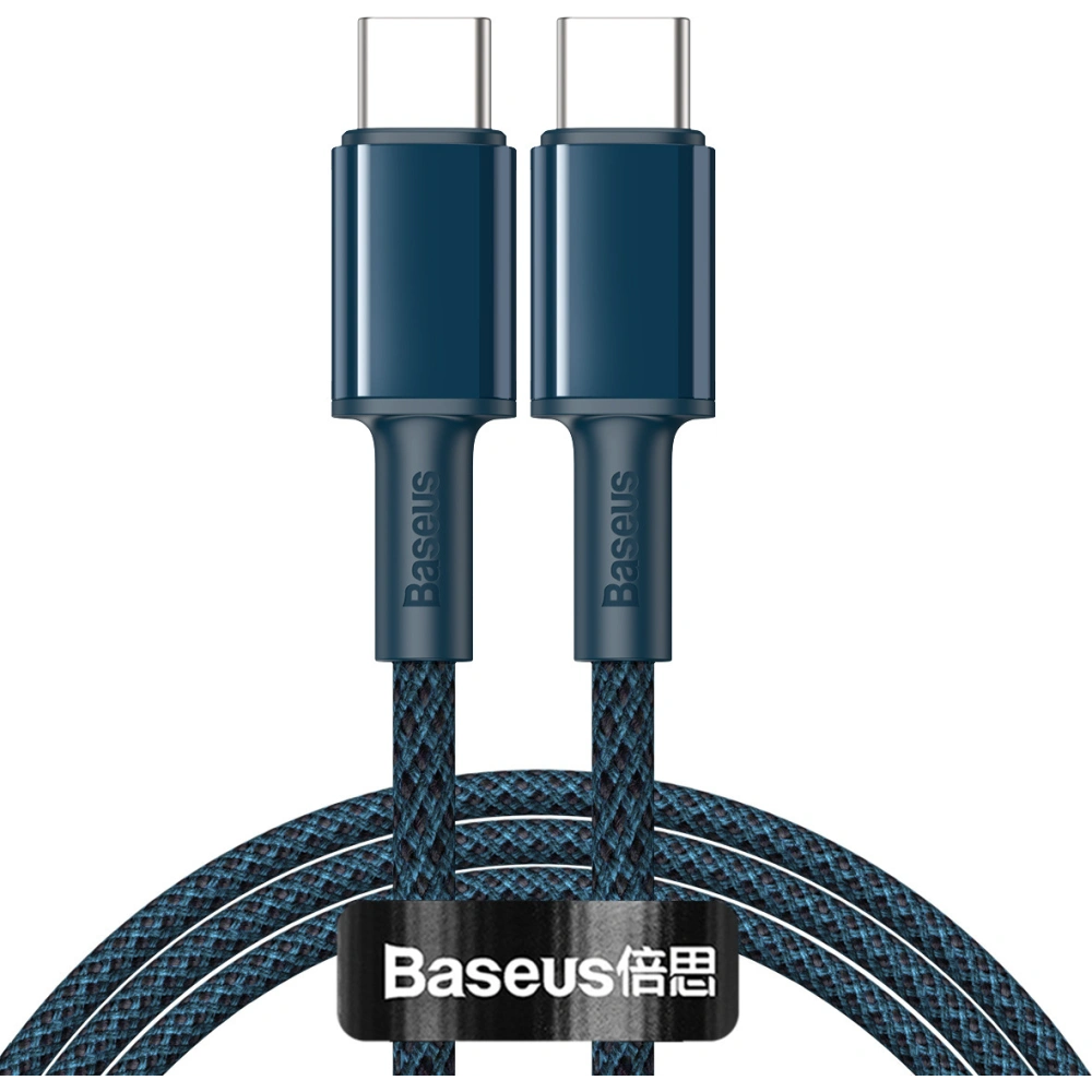 Hurtownia GSM - Kabel USB-C do USB-C Baseus High Density Braided, 100W, 1m (modrý) - BSU3050BLU - {ean13} - Hurt