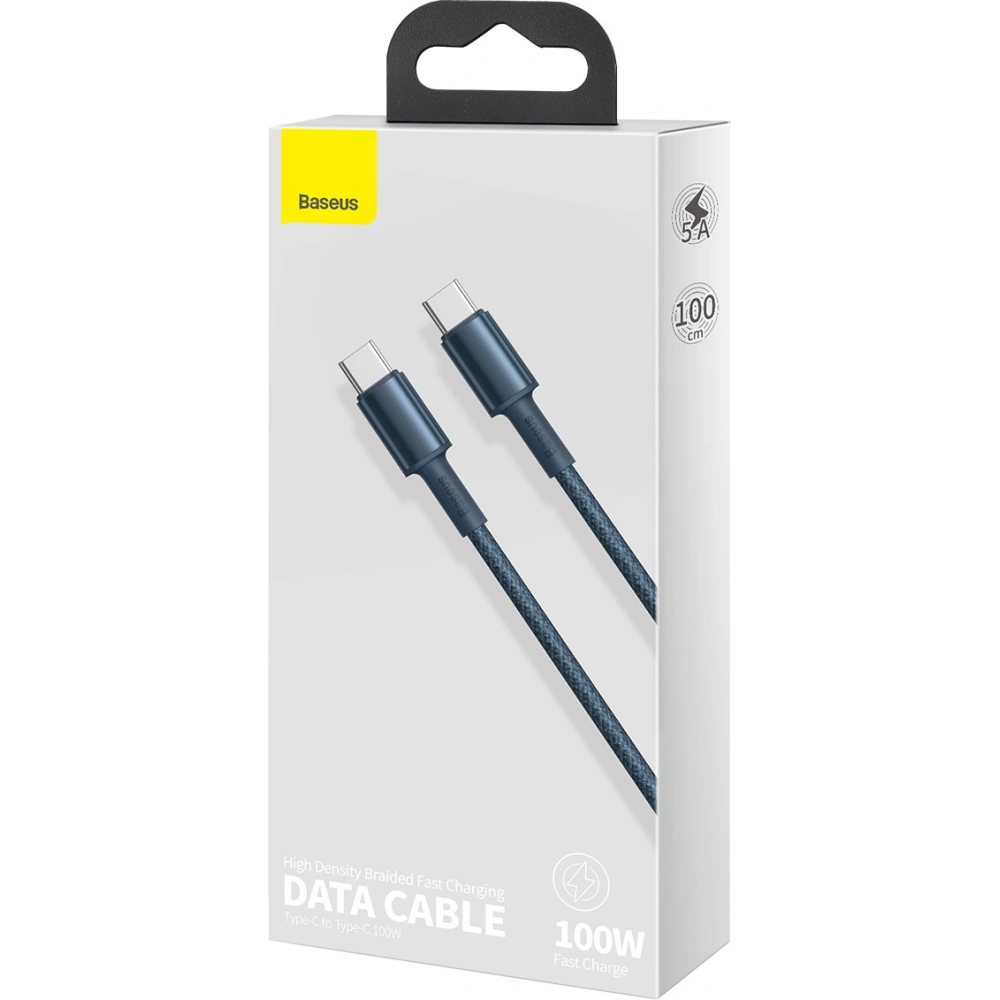 Hurtownia GSM - Kabel USB-C do USB-C Baseus High Density Braided, 100W, 1m (modrý) - BSU3050BLU - {ean13} - Hurt