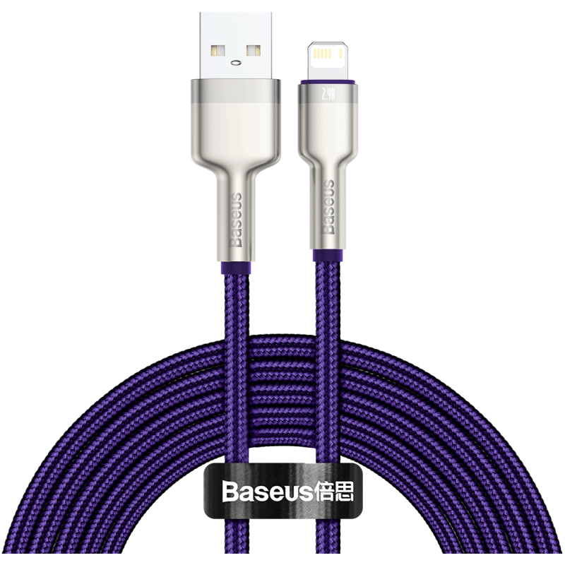 Hurtownia Baseus - 6953156202306 - BSU3053PRP - Kabel USB do Lightning Baseus Cafule, 2.4A, 2m (fioletowy) - B2B homescreen