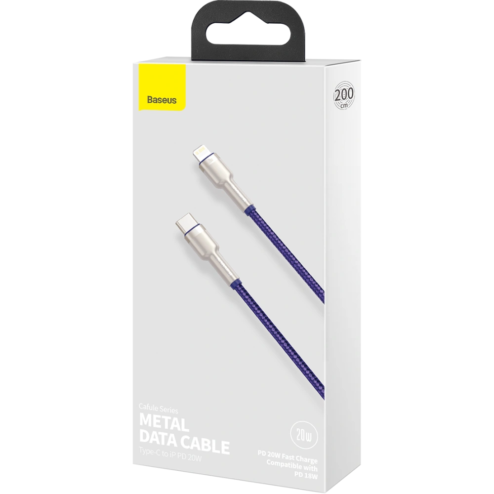Hurtownia GSM - Kabel USB-C do Lightning Baseus Cafule, 20W, 2m (fialový) - BSU3072PRP - {ean13} - Hurt