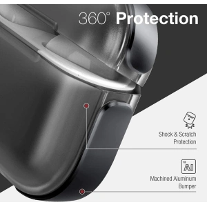 Wholesale Raptic Air Case Apple AirPods 3 with Soft Rubber Texture and Removable Carabiner - Silver - XDR157SLV - {ean13} - Hurt