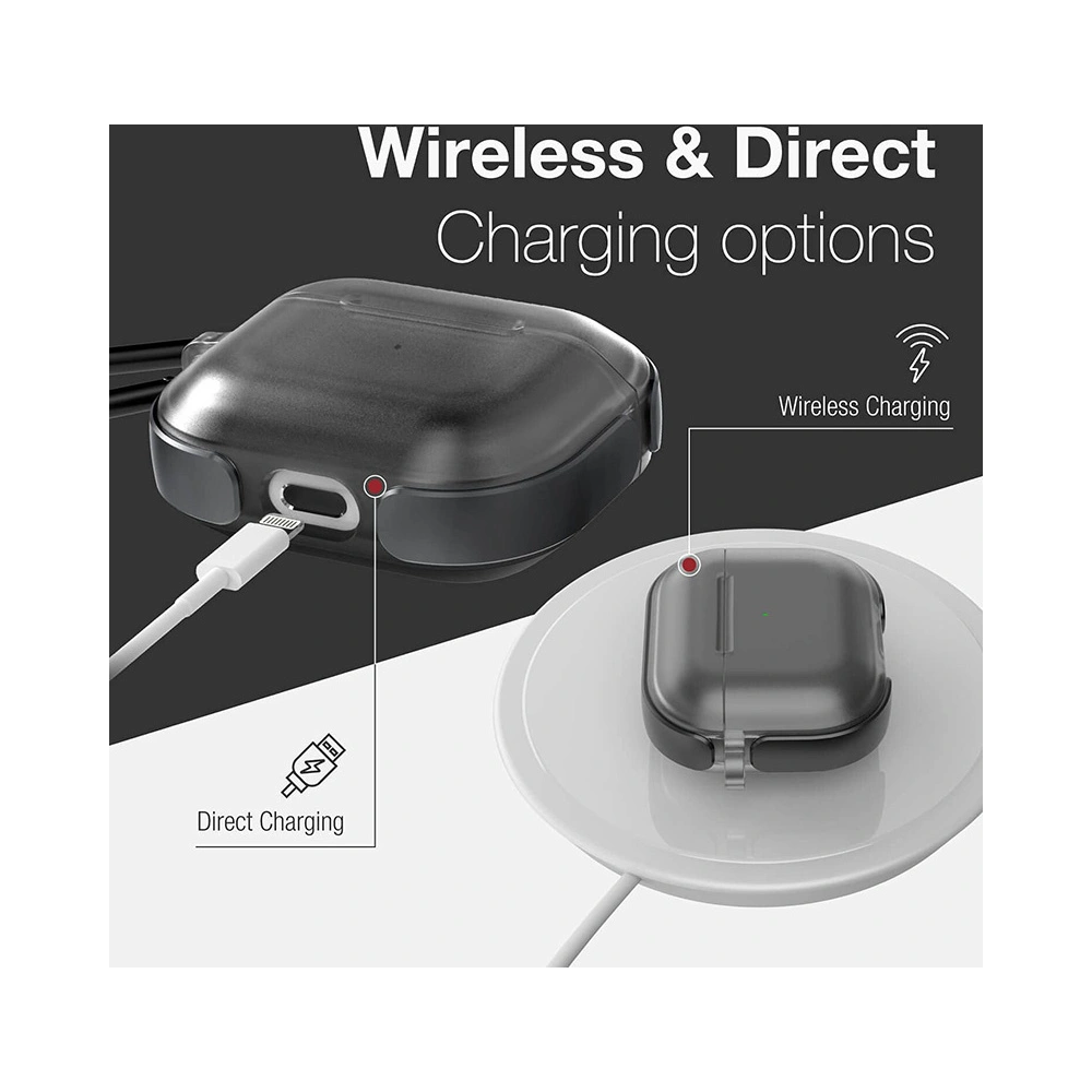Wholesale Raptic Air Case Apple AirPods 3 with Soft Rubber Texture and Removable Carabiner - Silver - XDR158RED - {ean13} - Hurt