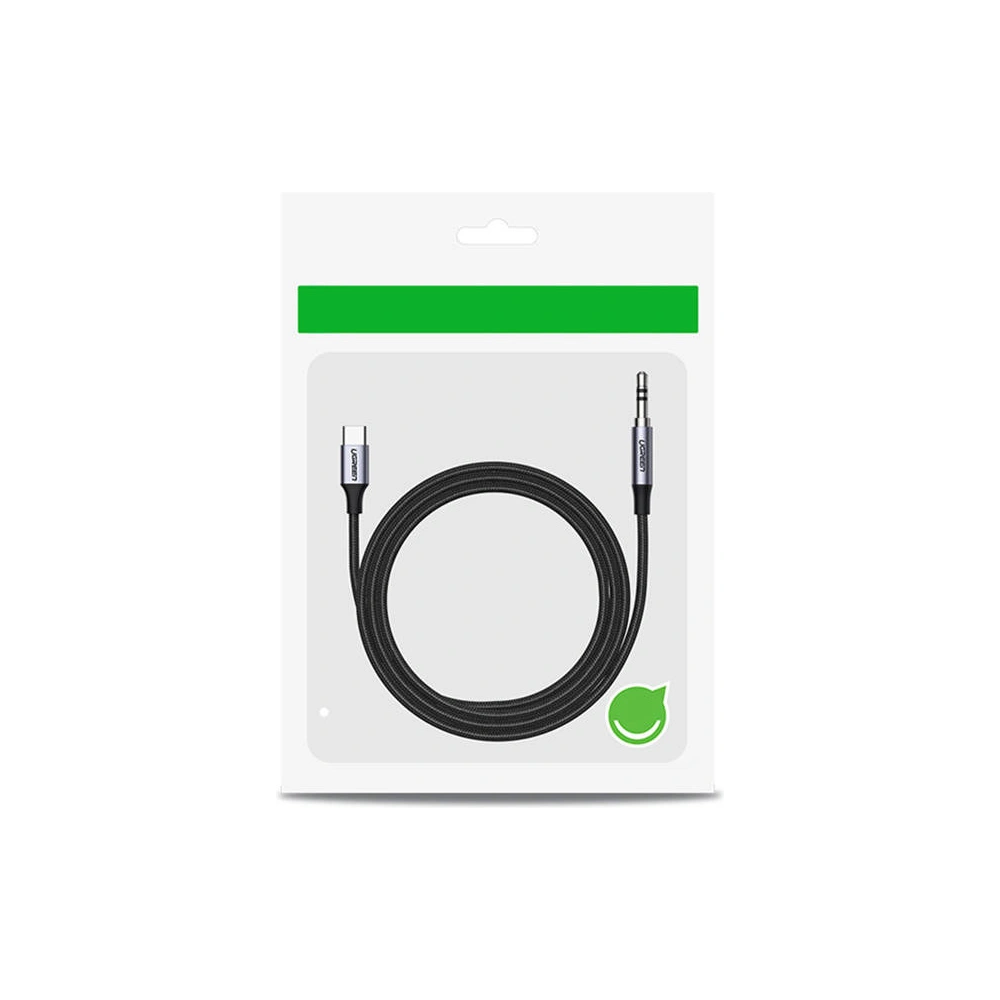 Wholesale USB-C cable UGREEN CM450 to 3.5mm AUX mini jack, 1m (black) - UGR1190BLK - {ean13} - Hurt