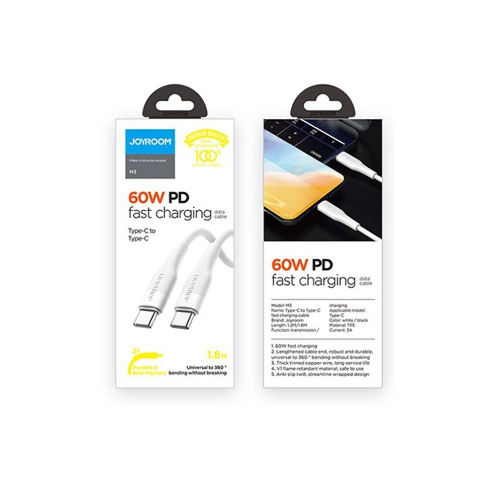 Hurtownia GSM - Kabel Joyroom S-1830M3 USB-C - USB-C PD 60W 180cm Bílý - JYR074WHT - {ean13} - Hurt