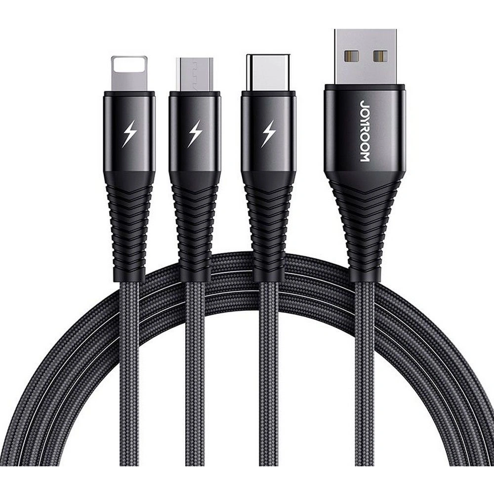 Hurtownia GSM - Kabel Joyroom S-1230G4 3in1 USB-C - Lightning - microUSB 120cm černý - JYR076BLK - {ean13} - Hurt