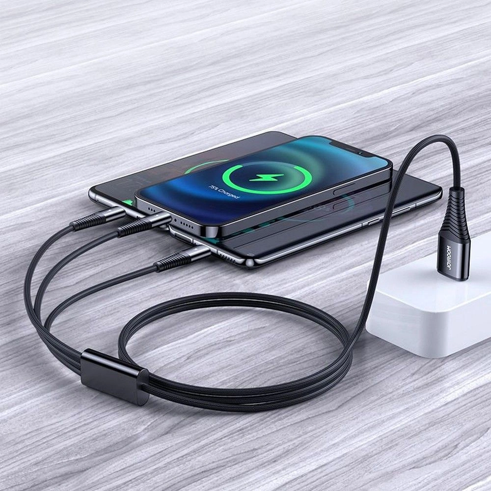 Hurtownia GSM - Kabel Joyroom S-1230G4 3in1 USB-C - Lightning - microUSB 120cm černý - JYR076BLK - {ean13} - Hurt