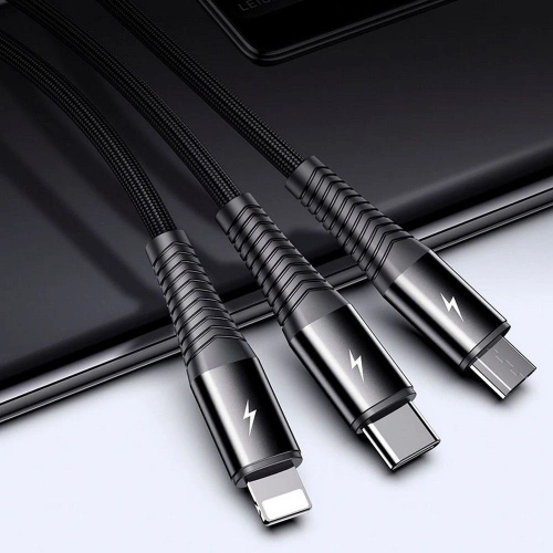 Kabel Joyroom S-1230G4 3in1 USB-C - Lightning - microUSB 120cm Black