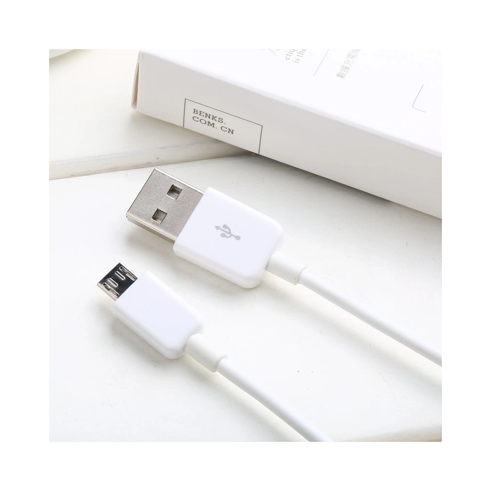 Hurtownia GSM - Kabel Benks USB-A - microUSB 1m Bílá - BKS231WHT - {ean13} - Hurt
