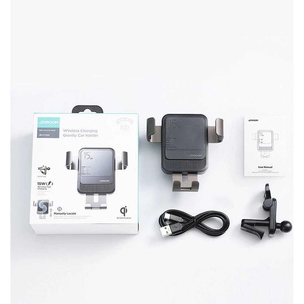 Hurtownia GSM - Uchytník do auta s indukční nabíječkou Joyroom JR-ZS220 Vent Car Mount Wireless Charger 15W Černý - JYR077BLK - {ean13} - Hurt