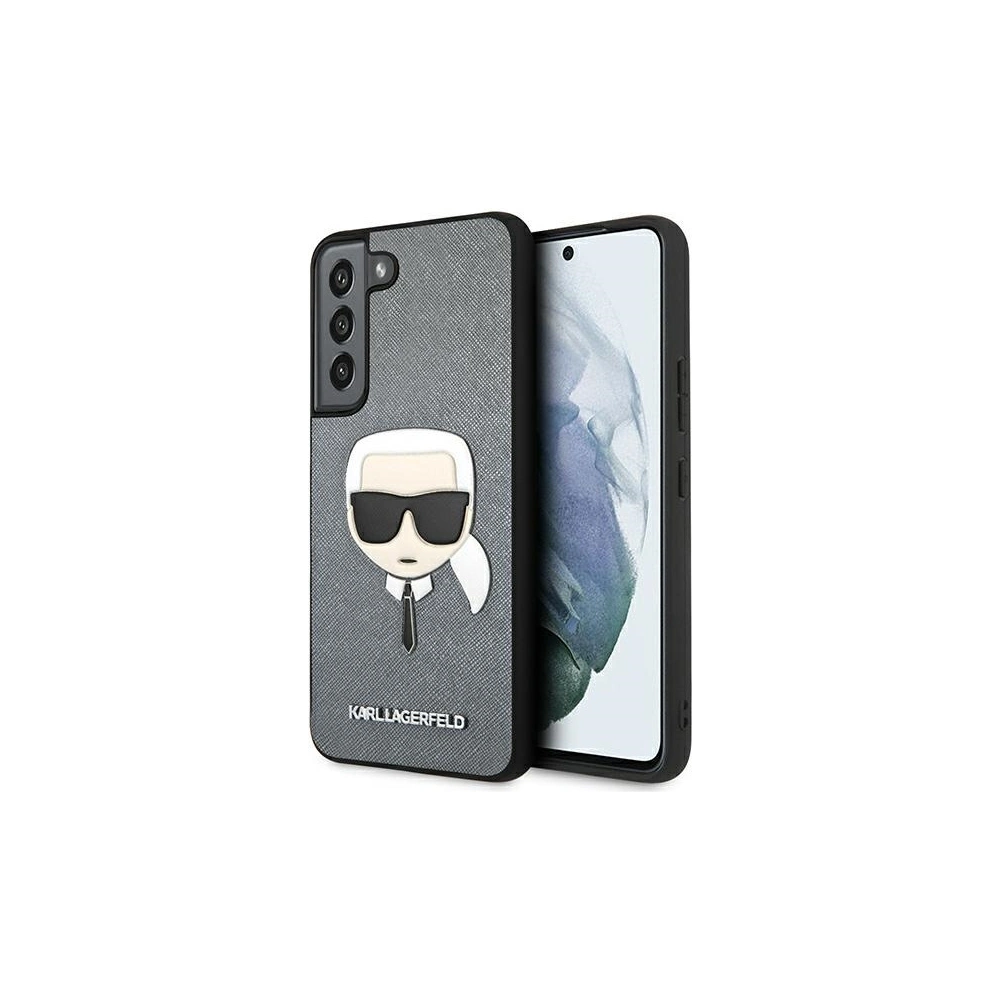 Hurtownia GSM - Etui Karl Lagerfeld KLHCS22SSAKHSL Samsung Galaxy S22 stříbrný/silver hardcase Saffiano Ikonik Karlova hlava - KLD788SLV - {ean13} - Hurt