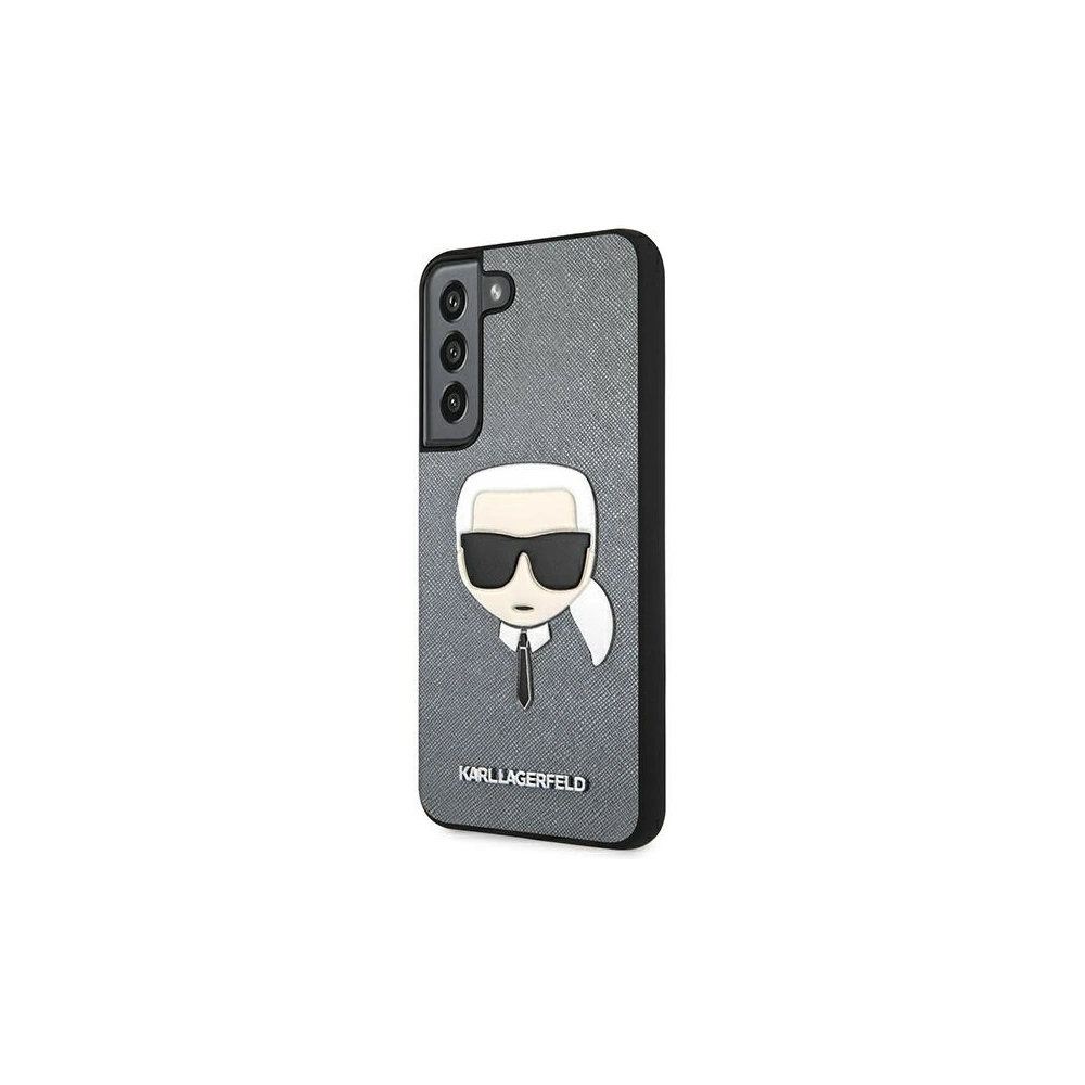 Hurtownia GSM - Etui Karl Lagerfeld KLHCS22SSAKHSL Samsung Galaxy S22 stříbrný/silver hardcase Saffiano Ikonik Karlova hlava - KLD788SLV - {ean13} - Hurt