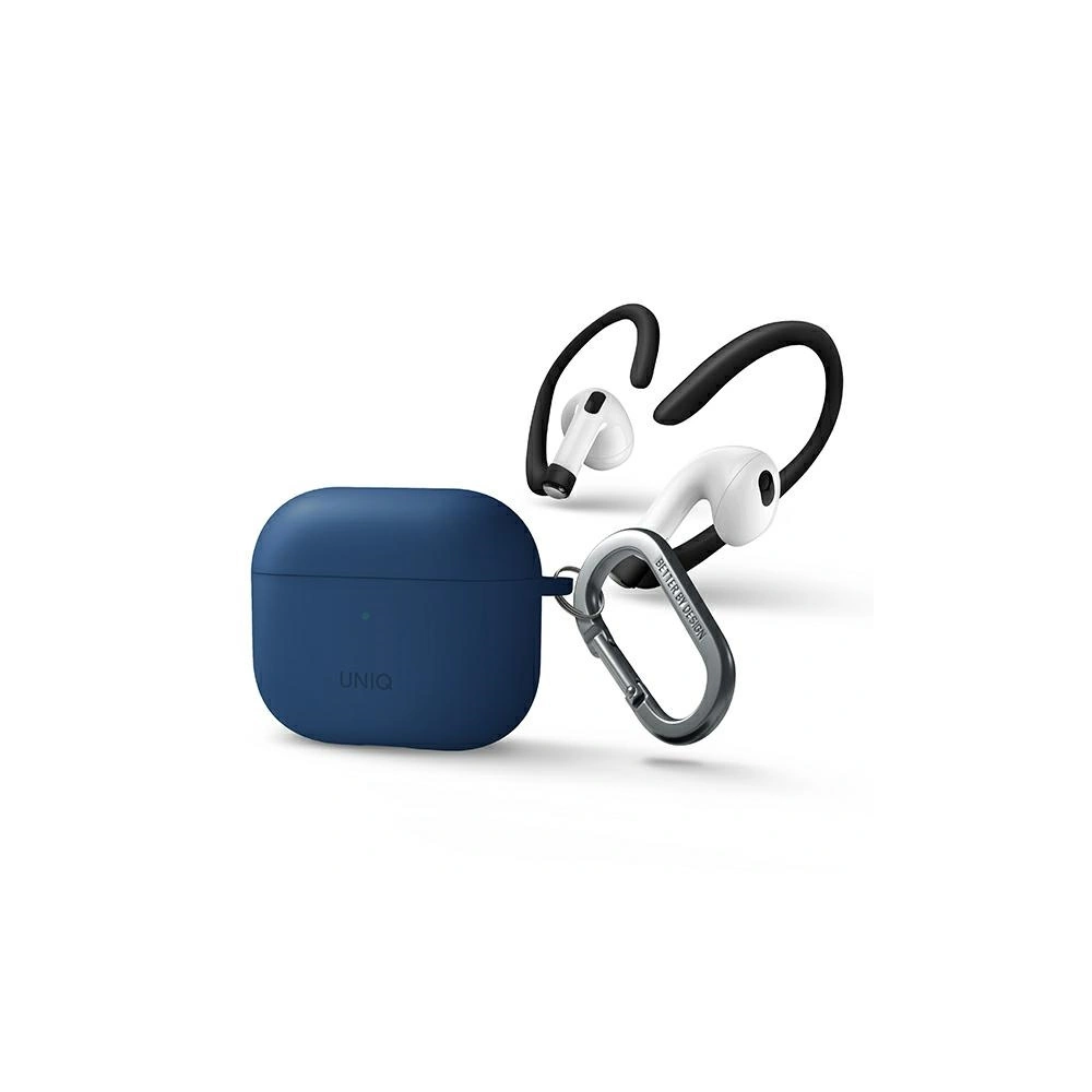 Hurtownia GSM - Etui UNIQ Nexo Apple AirPods 3 + silikonové ušní háčky modré/blue - UNIQ568BLU - {ean13} - Hurt