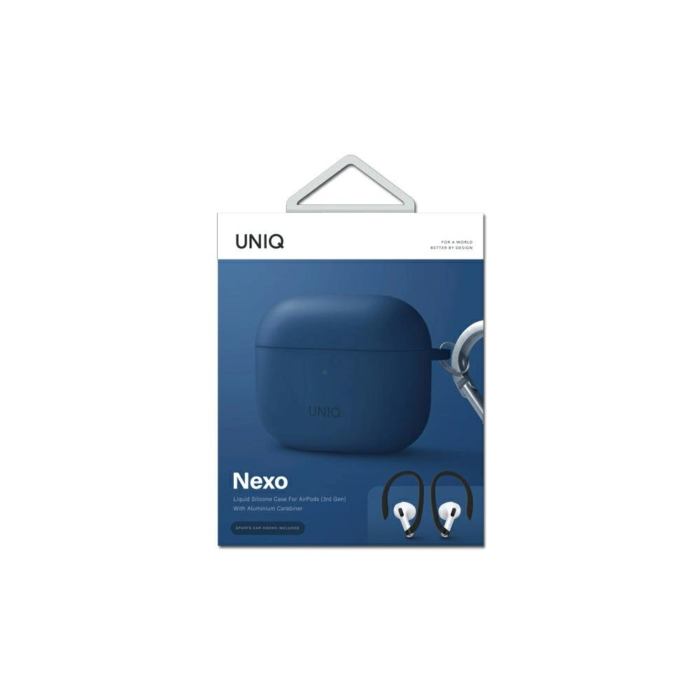 Hurtownia GSM - Etui UNIQ Nexo Apple AirPods 3 + silikonové ušní háčky modré/blue - UNIQ568BLU - {ean13} - Hurt