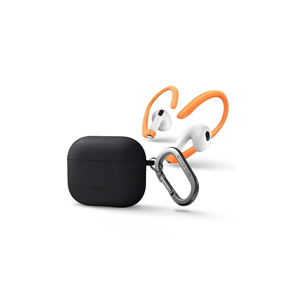 Hurtownia GSM - Etui UNIQ Nexo Apple AirPods 3 + silikonové ušní háčky šedé/grey - UNIQ569GRY - {ean13} - Hurt