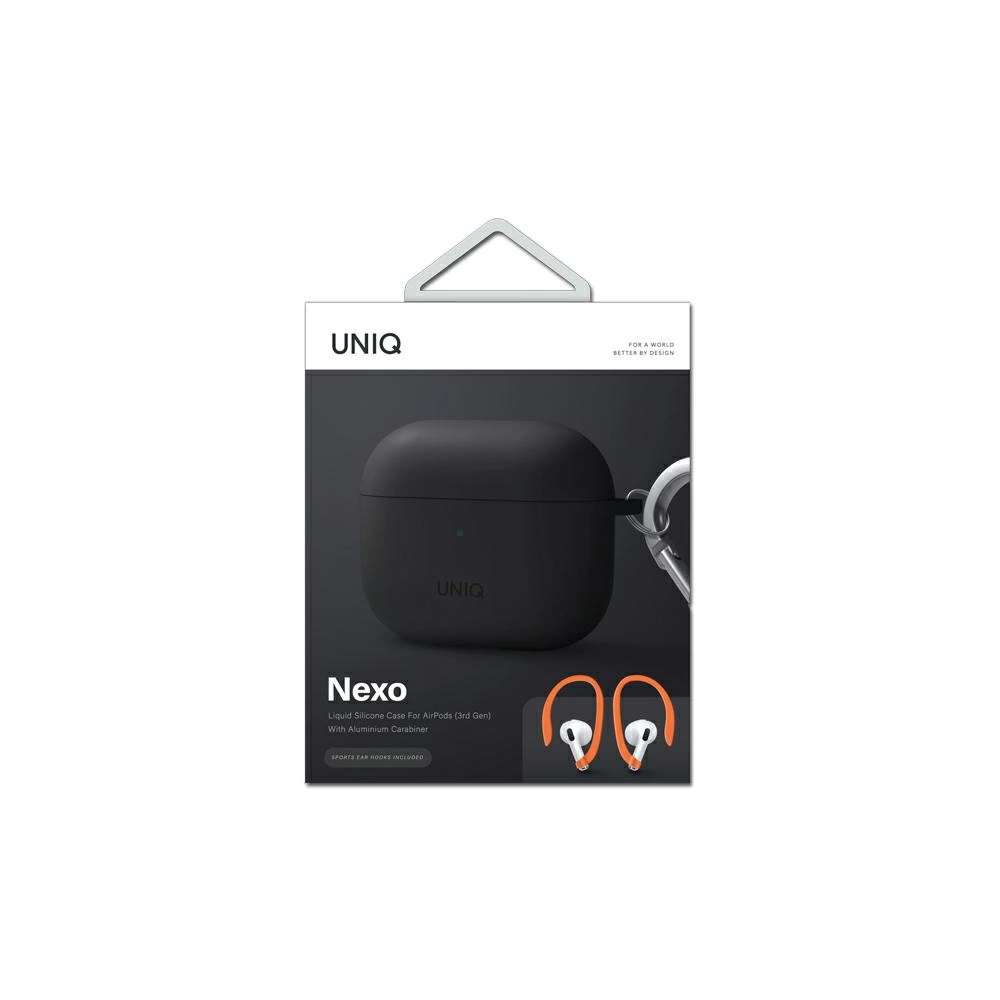 Hurtownia GSM - Etui UNIQ Nexo Apple AirPods 3 + silikonové ušní háčky šedé/grey - UNIQ569GRY - {ean13} - Hurt