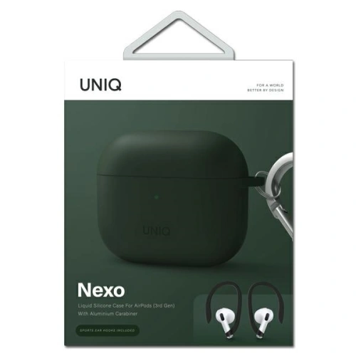 Etui UNIQ Nexo Apple AirPods 3 + Ear Hooks Silicone zielony/green
