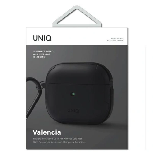 Etui UNIQ Valencia Antimicrobial Apple AirPods 3 czarny/midnight black
