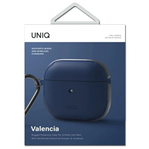 Etui UNIQ Valencia Antimicrobial Apple AirPods 3 niebieski/blue