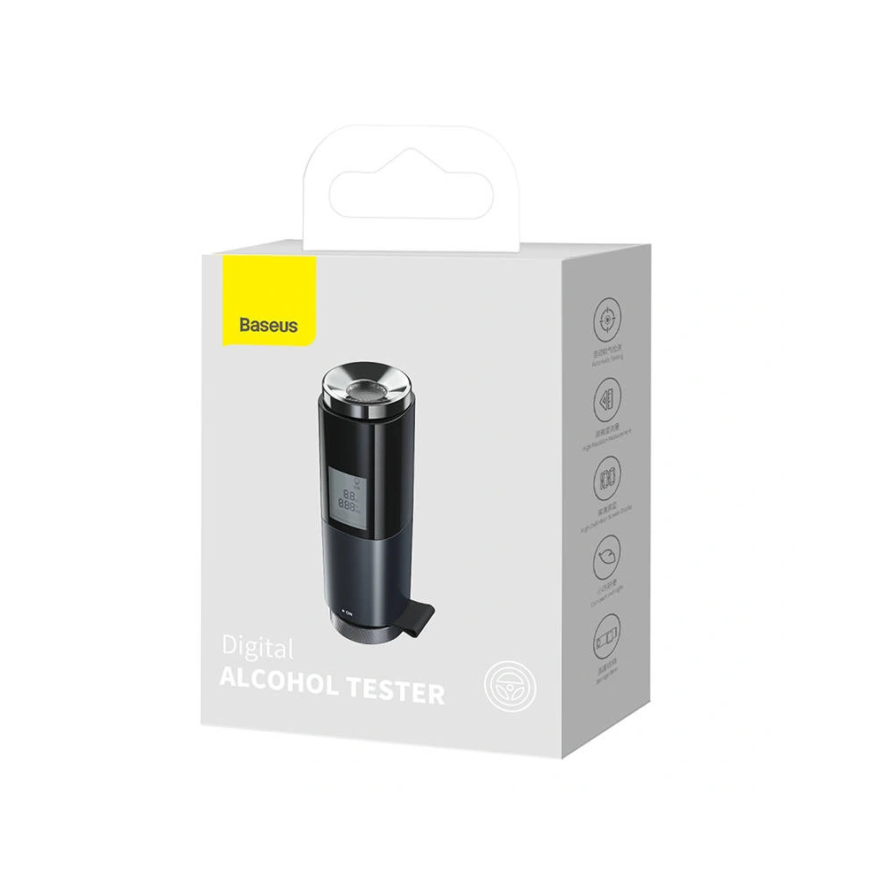 Baseus elektronický alkotester bezústní LCD (Černý)