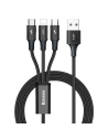 Kabel USB 3w1 Baseus Rapid Series, USB do micro USB / USB-C / Lightning, 3.5A, 1.2m (czarny)