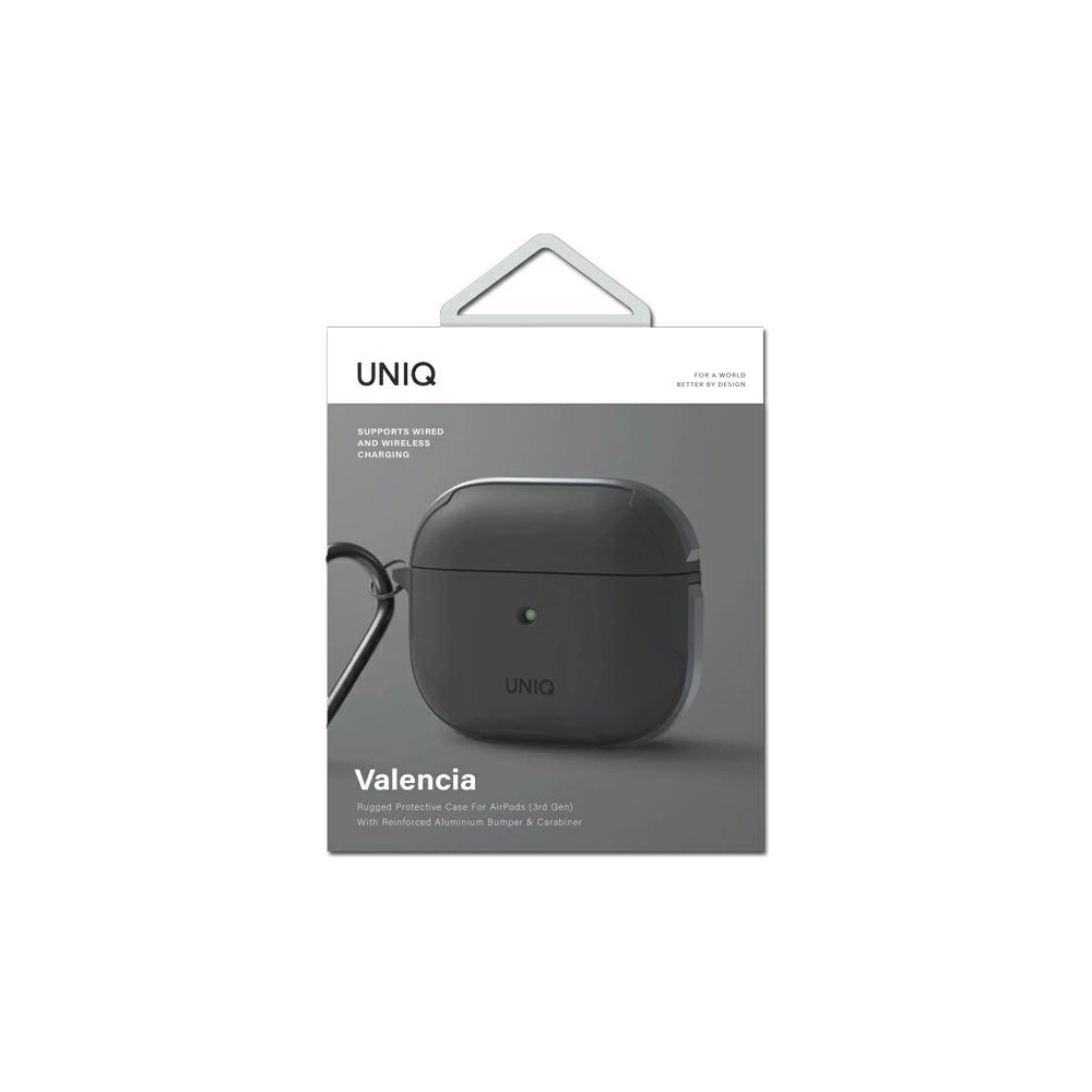 Etui UNIQ Valencia Antimicrobial Apple AirPods 3 šedé/grey