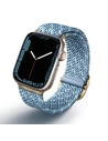 Pasek UNIQ Aspen Apple Watch 4/5/6/7/SE/8/9/10 40/41/42mm Braided DE modry/cerulean blue