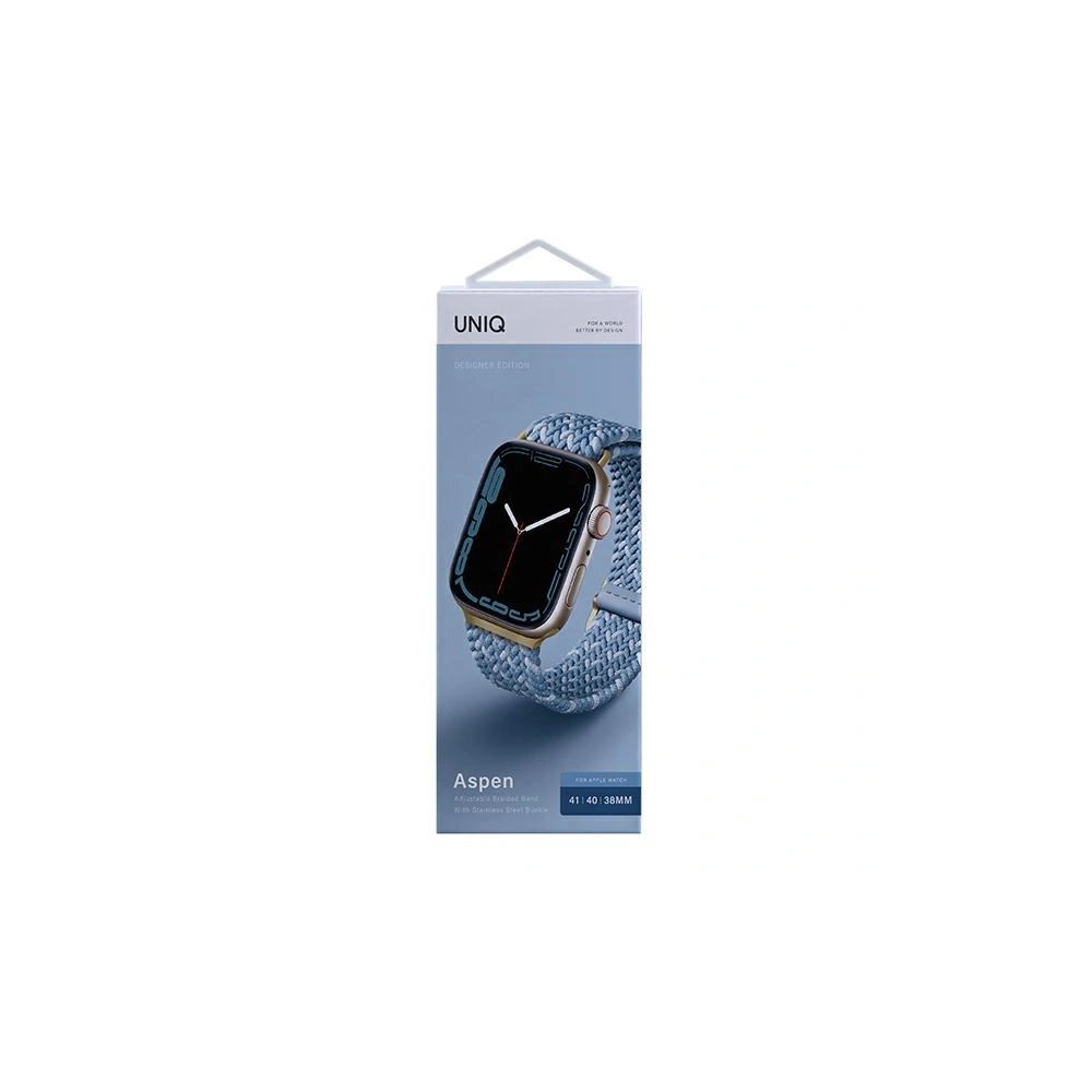 Wholesale UNIQ Aspen strap Apple Watch 4/5/6/7/SE/8/9/10 40/41/42mm Braided DE modry/cerulean blue - UNIQ575BLU - {ean13} - Hurt