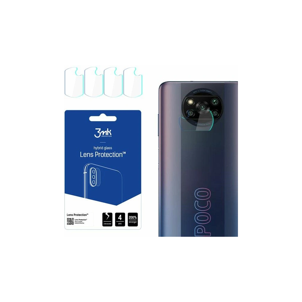 Hurtownia GSM - Hybidní sklo na objektiv fotoaparátu 3MK Ochrana objektivu POCO X3 Pro [4 PACK] - 3MK2432 - {ean13} - Hurt