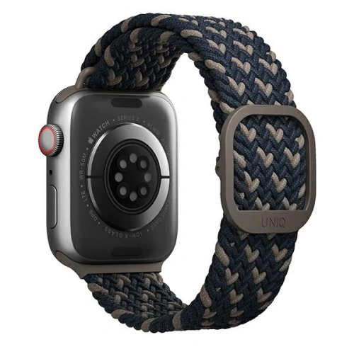 Pasek UNIQ Aspen Apple Watch 4/5/6/7/SE/8/9/Ultra 44/45/49mm Braided DE niebieski/obsidian blue
