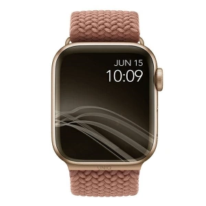 Pasek UNIQ Aspen Apple Watch 4/5/6/7/SE/8/9/Ultra 44/45/49mm Braided różowy/grapefruit pink