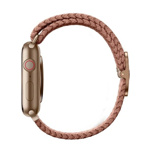 Pasek UNIQ Aspen Apple Watch 4/5/6/7/SE/8/9/Ultra 44/45/49mm Braided różowy/grapefruit pink